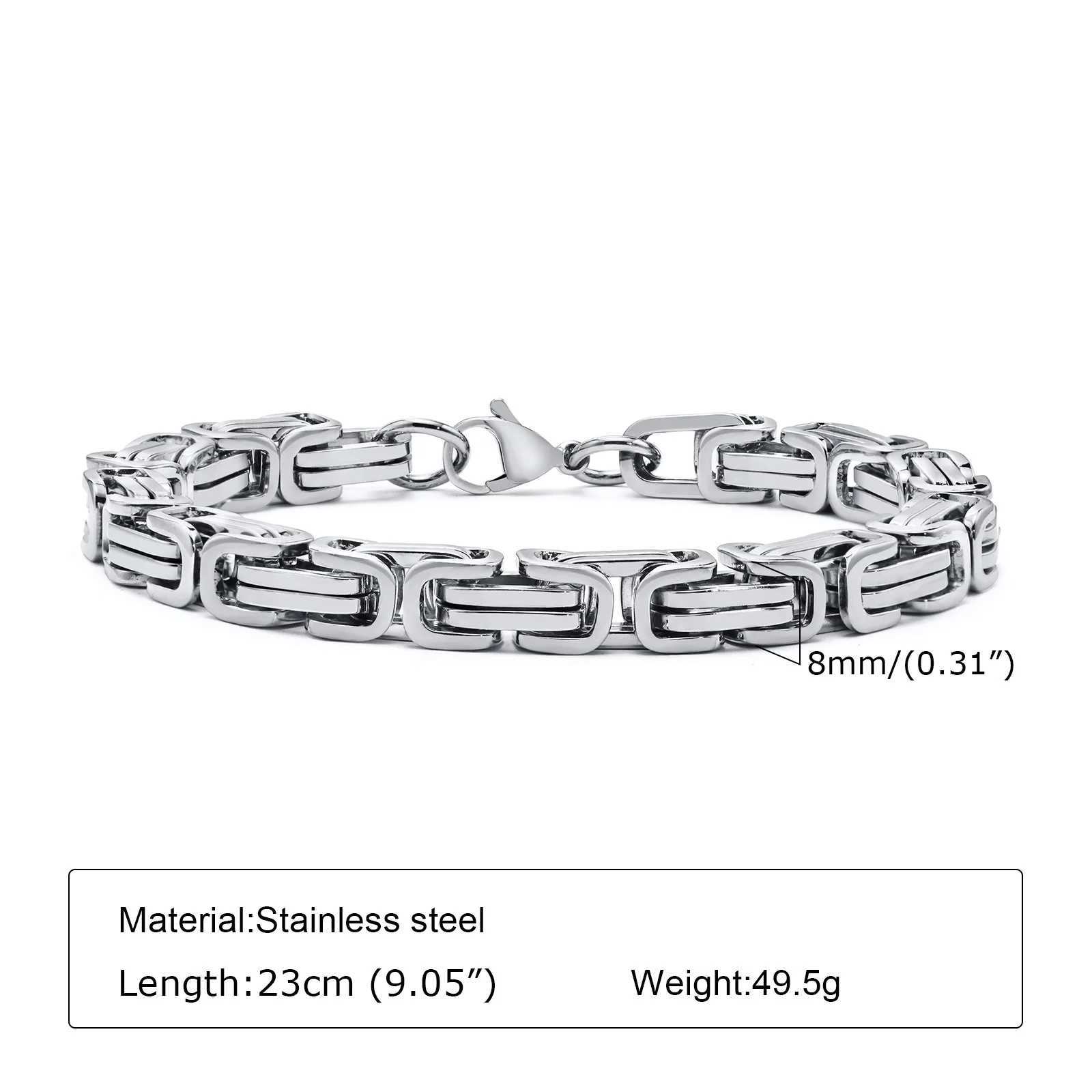 Mens Byzantine Chain Bracelet for Boys 4/5/6/8MM Wide Stainless Steel Link WristbandGifts for HimX240913
