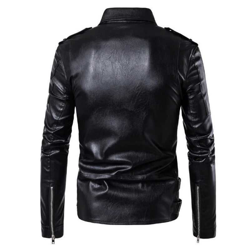 2022 New Motorcycle Pilot Leather Jacket Fashion Brand Mens Designer Punk Wind Oblique Zipper Design Mens Leather Jacket CoatX240913