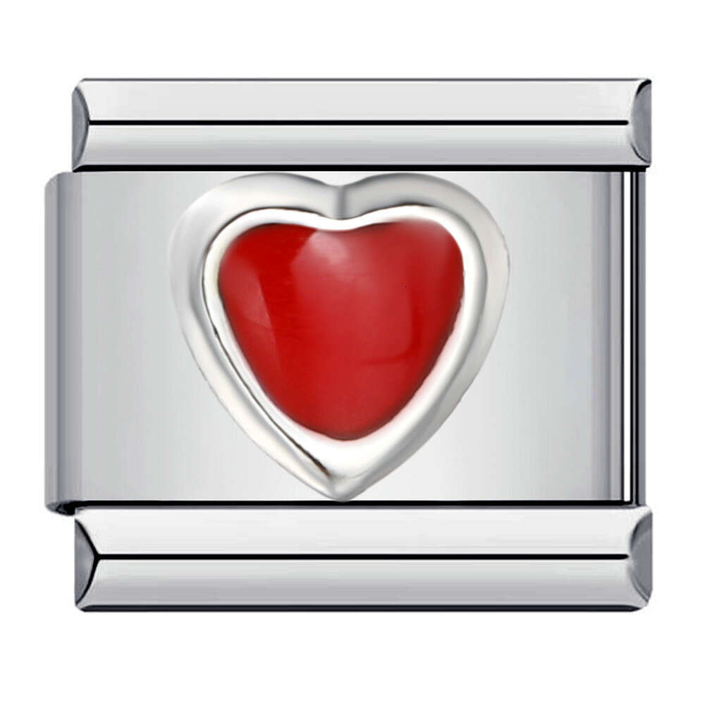 Bead Bracelet With Gold Plated Stamping Pattern, Enamel DIY Elastic Personalized Strap Chain Italian Charm Links Fit 9Mm Bracelet Jewelry DIY Making G