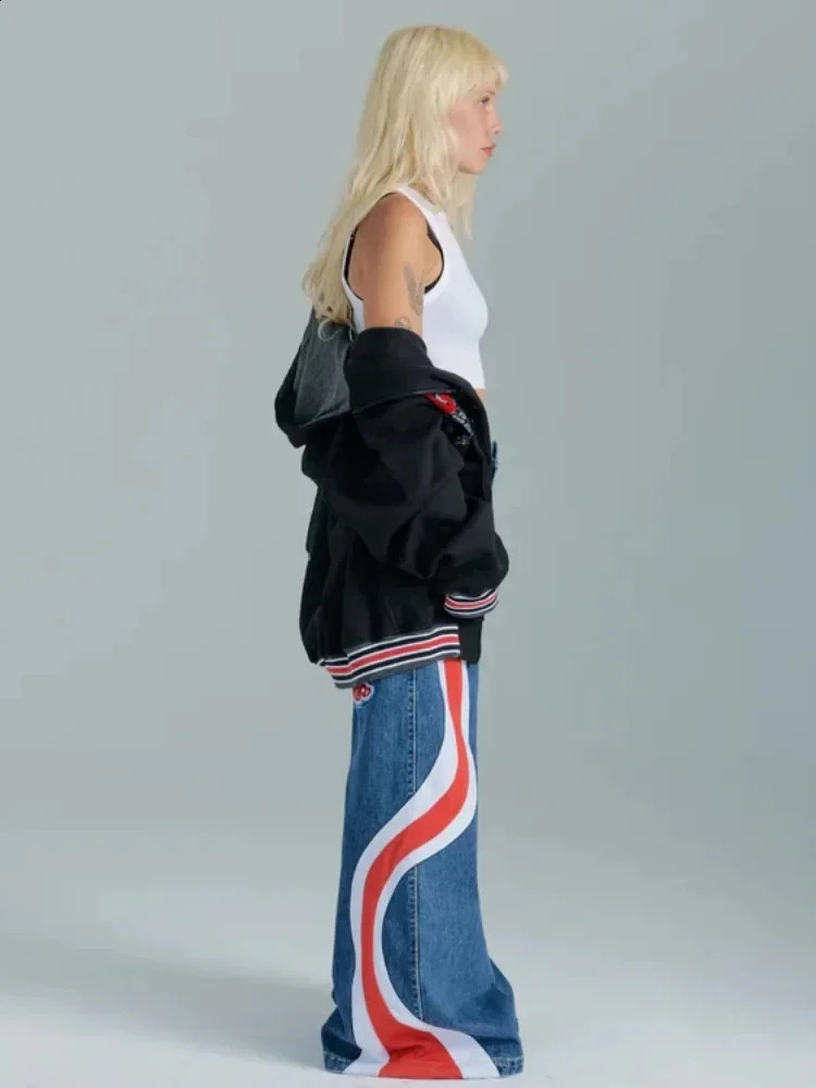 HOUZHOU Y2k Baggy Jeans Woman Oversize Wide Leg Denim Pants Harajuku Streetwear Korean Style Trousers Hip Hop American Vintage 240905
