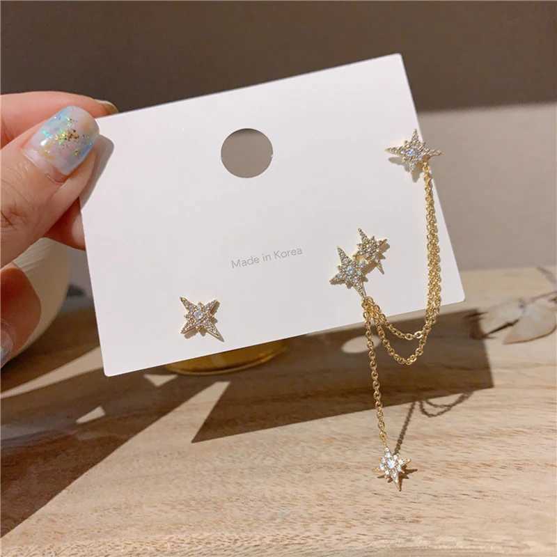 Earrings Crystal Chain Wrap Earrings Tassel Dangle Drop Earring Crystal Star Crawler Climbing Earring Jewelry For WomenX240913