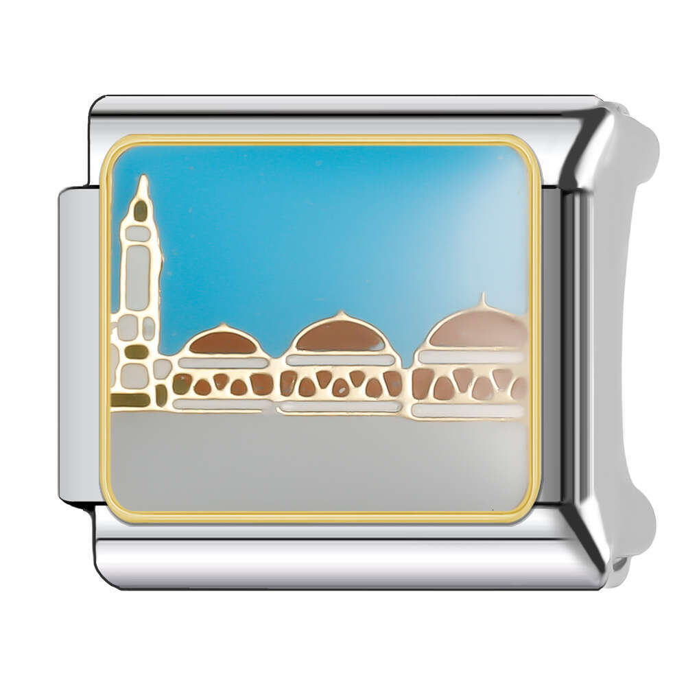 Hot Selg 9Mm Single Section Combination Italian charms bracelet With Titanium Steel Enamel Material Elastic Bracelet DIY