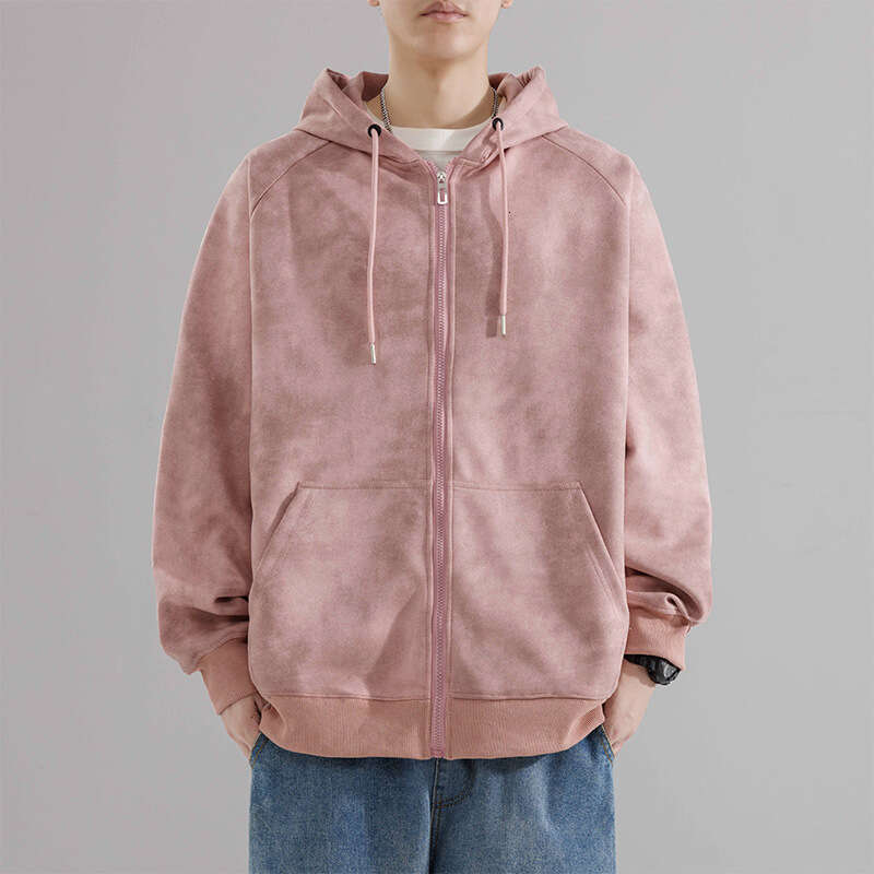 Hoodie Casual 2024 Hoodie Suede Youth Sports Men's Hoodie New Cardigan Velvet Autumn