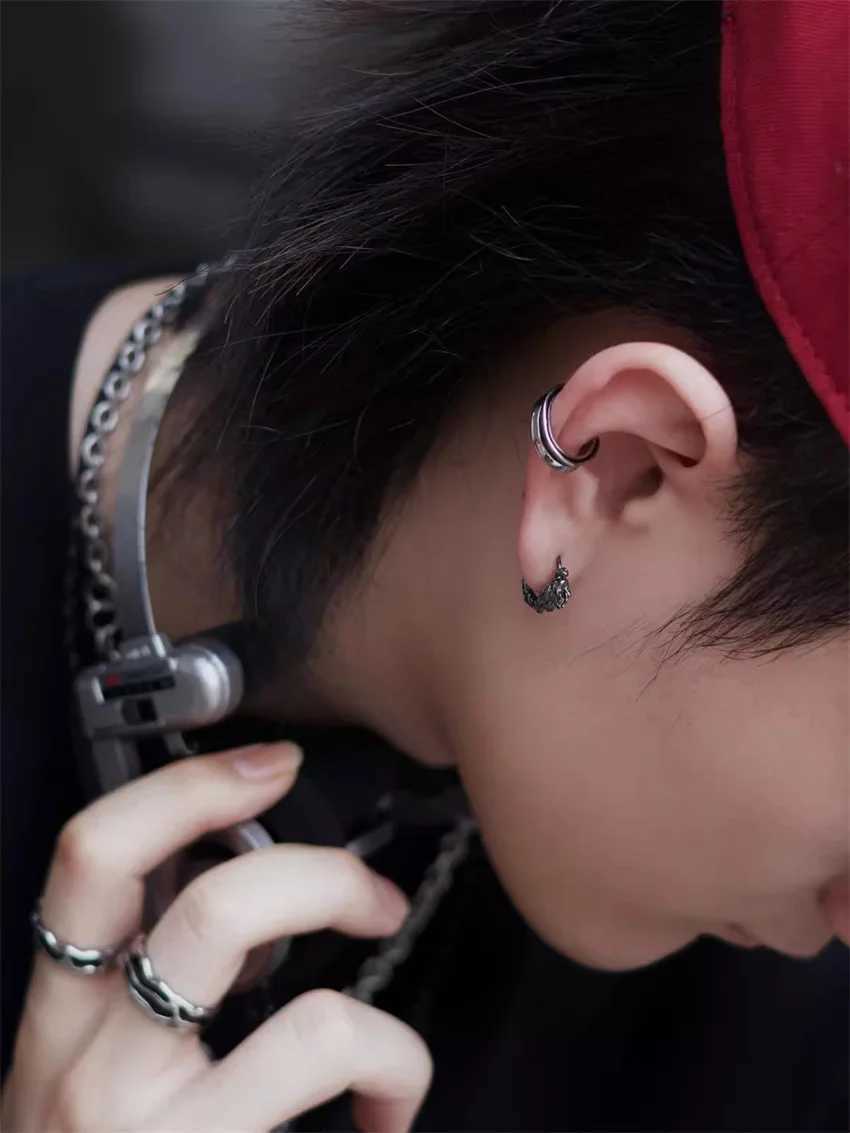 Streamline Side Drop Glaze Ear Bone Clip with Trendy Hip-Hop Open Ear Clip Without Ear Hole Fashionable Charm for Men and WomenX240913