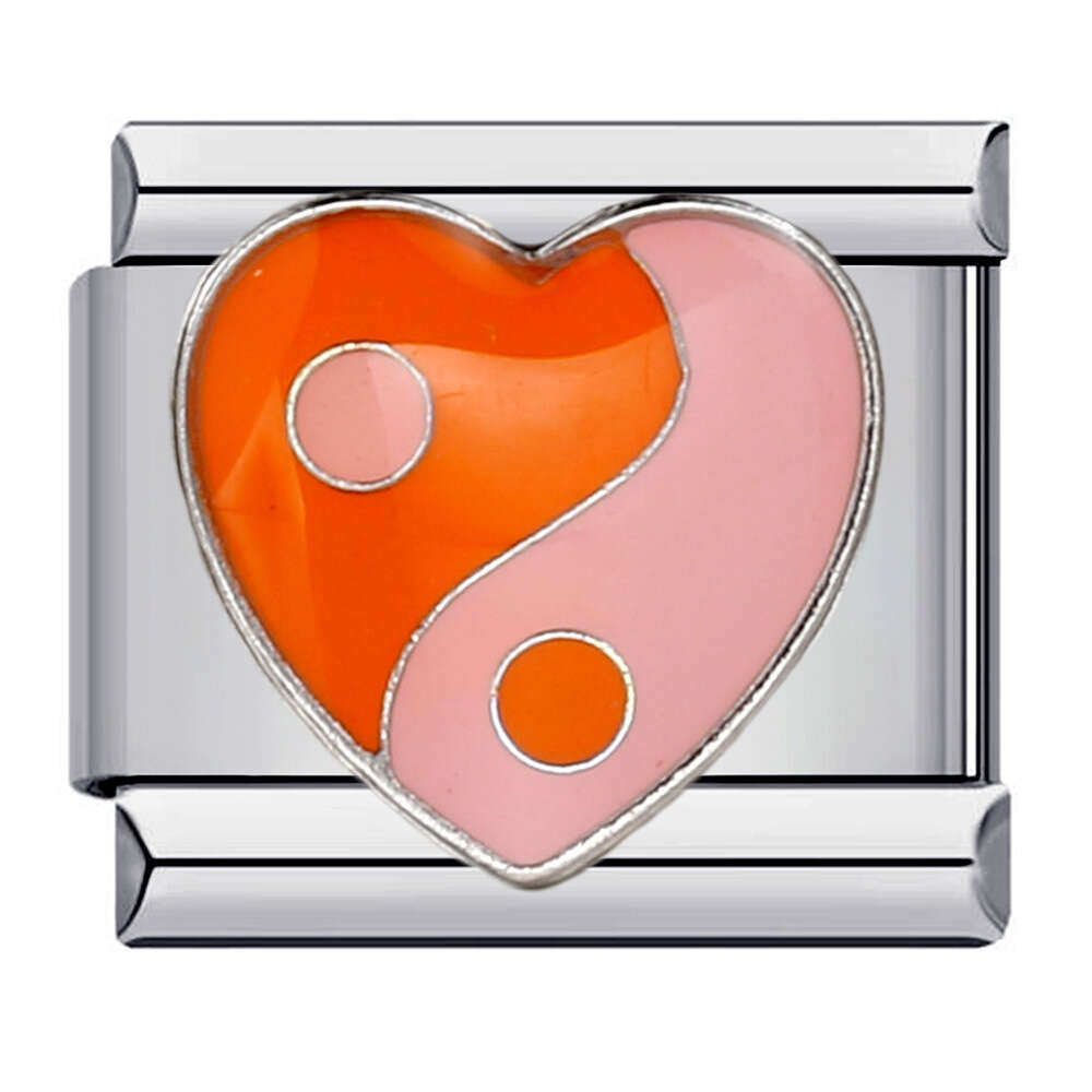 New Titanium Steel Welding Enamel Cartoon DIY Beads Italian Charm Bracelet Italian Charm Links Stainless Steel Fit 9mm Bracelet Jewelry DIY Making Gif