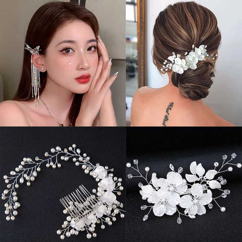 Crystal Pearl Wedding Hair Combs Hair Accessories for Bridal Hair Clips Pin Accessories Jewelry Handmade Women Head OrnamentsX240913