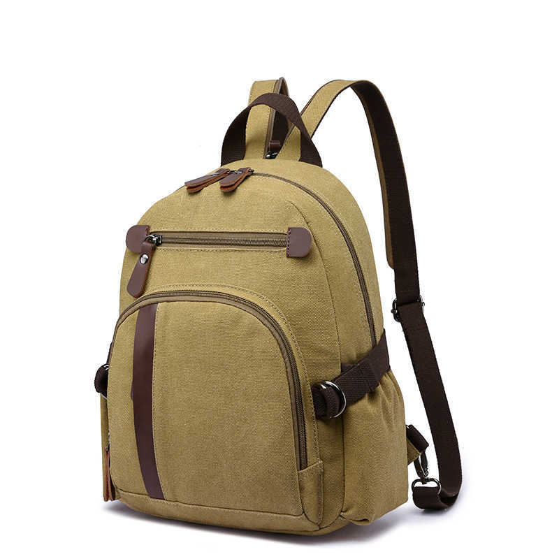 washed canvas backpack, fashionable casual street style backpack, travel small shoulder bag 240915