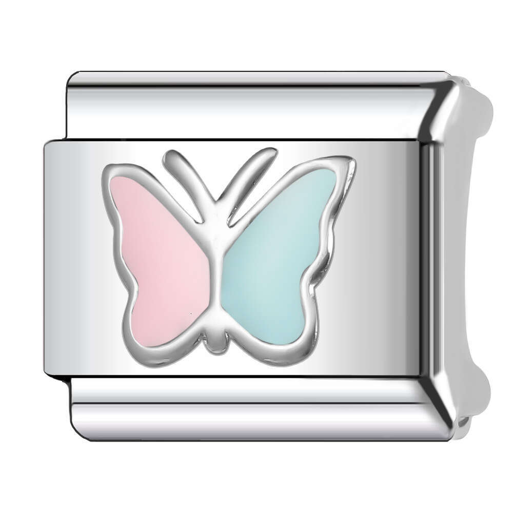 2024 New Women's Gift Cute Animal Colorful Butterfly bead Italian Charms Links Beads Fit 9Mm Stainless Steel Bracelet DIY Making Jewelry