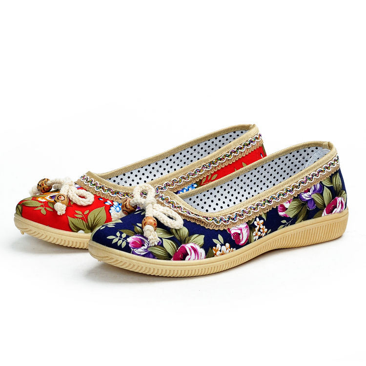 Loafers Breathable Mom Fashion Cloth Old Beijing Soft Bottom Driving Cotton Fabric Flat Shoes Women hn6 0e44