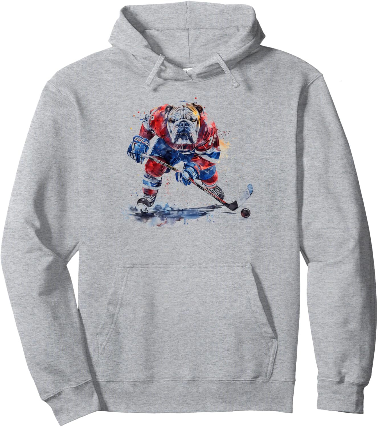 Hoodie for Mens Womens Hockey Bulldog Sports Fan Funny Ice Hockey Player Pullover Hoodie Graphic Hoodies sweatshirt Pullover Long Sleeve