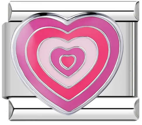 New Love Element Bead Titanium Gold Plated Enamel DIY Welding Pattern Bracelet Accessories Italian Charm Links Stainless Steel Fit 9Mm Jewelry Making 