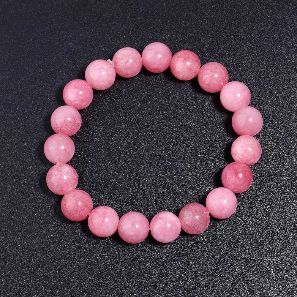 Pink Chalcedony Bead Bracelet Suitable for Women Optimized with Natural Stone Beads Yoga Meditation Jewelry Gift for Girlfriend W240913