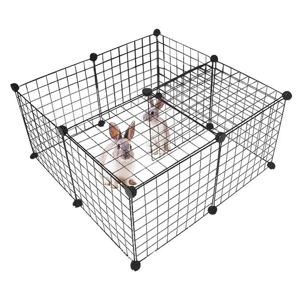 Pet Playpen Bunny Cage Fence DIY Small Animal Exercise Pen Crate Kennel Hutch for Guinea Pigs & Rabbits Upgrade Version