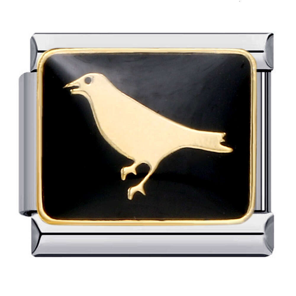 Flag, Beads, Bracelet, , Gold Plated, Enamel Welding Pattern, DIY Bracelet Italian Charm Links Stainless Steel Fit 9mm Bracelet Jewelry DIY Making Gif