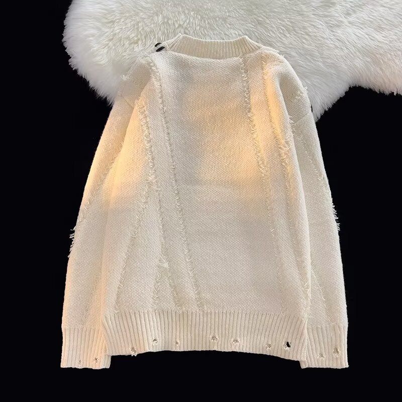 Halloween Men Sweaters Shabby style color sweater for men winter American casual personalized knitted sweater for men sweater Mens crew neck sweater