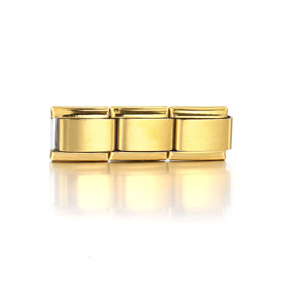 Photo Multifunctional Bead Bracelet Square Elastic Splicing Titanium Strap Italian Charm Links Stainless Steel Fit 9Mm Jewelry DIY Making Gifts