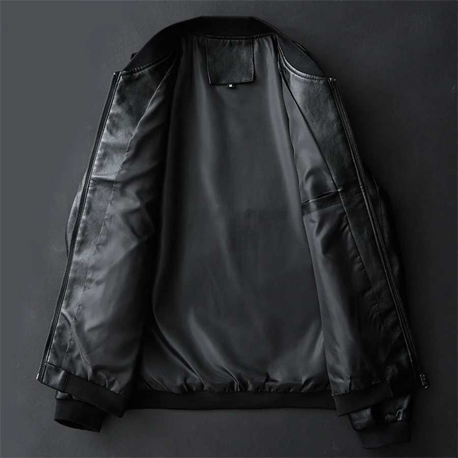 Autumn Leather Jackets for Men Bomber Motorcycle PU Coat Causal Black Biker Pocket Zipper Jacket Outerwear Oversize 7XL 8XLX240913