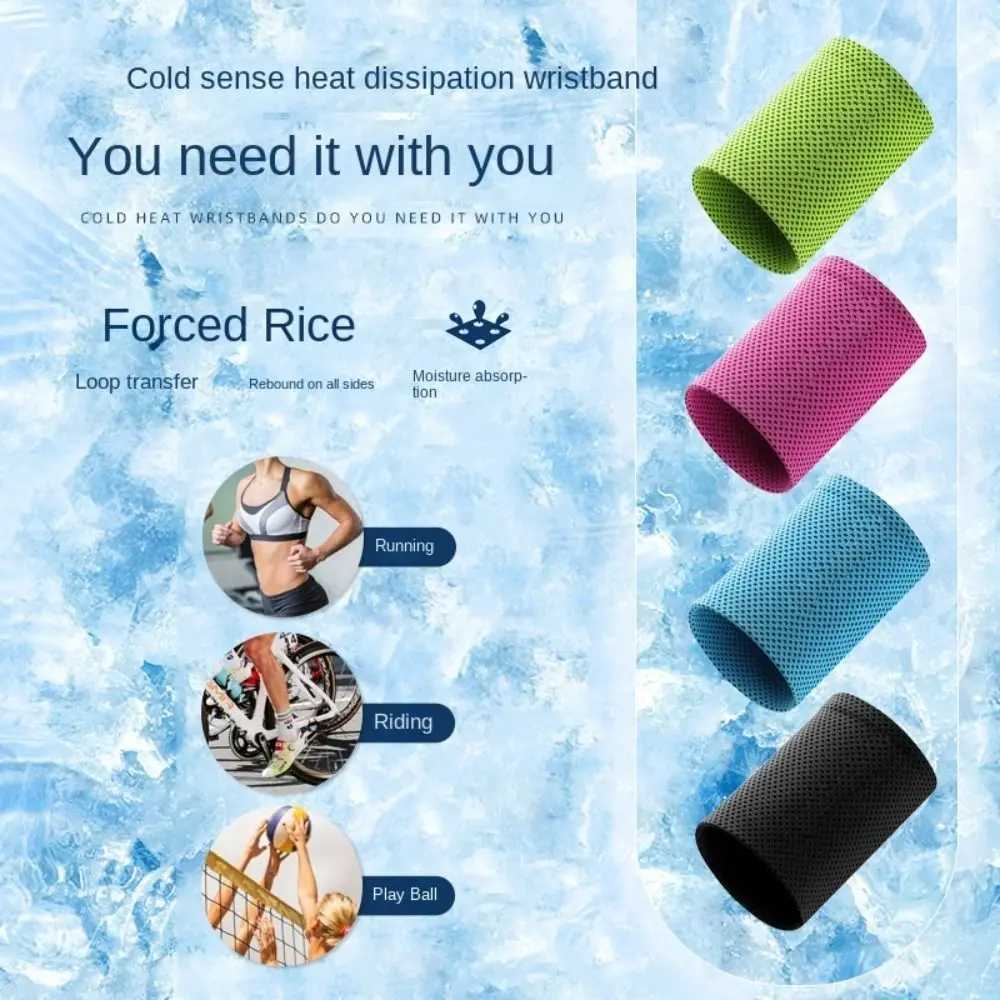 Wrist Support 1Pcs Ice Cooling Wrist Brace Support Breathable Tennis Wristband Wrap Sport Sweatband For Gym Yoga Volleyball Hand Sweat Band z240913