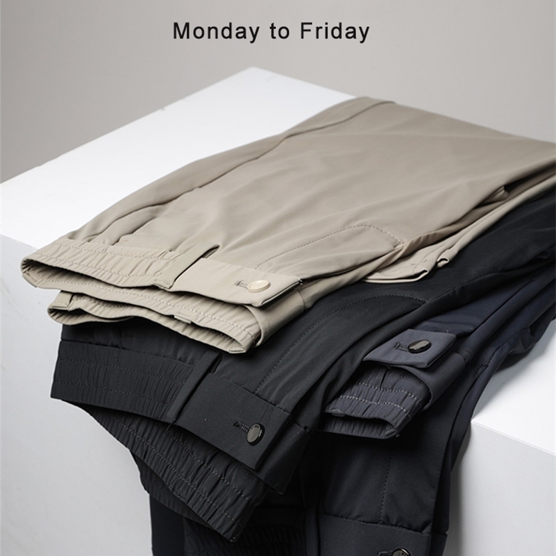 Summer Breathable Casual Pants Men Stretched Nylon Silk Cooling Slim Chinos Male Business Casual Straight Long Trousers 240913