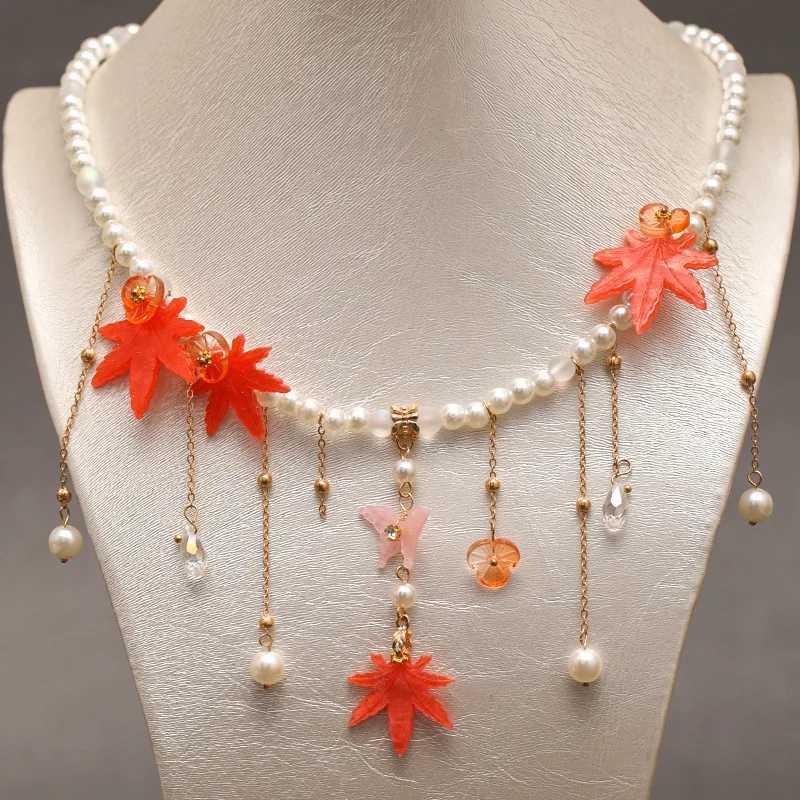 New Retro Autumn Maple Leaf Hairpins Clips Hair Sticks Forks Hair Combs Tassel Necklace Bride Noiva Wedding Hair JewelryX240913