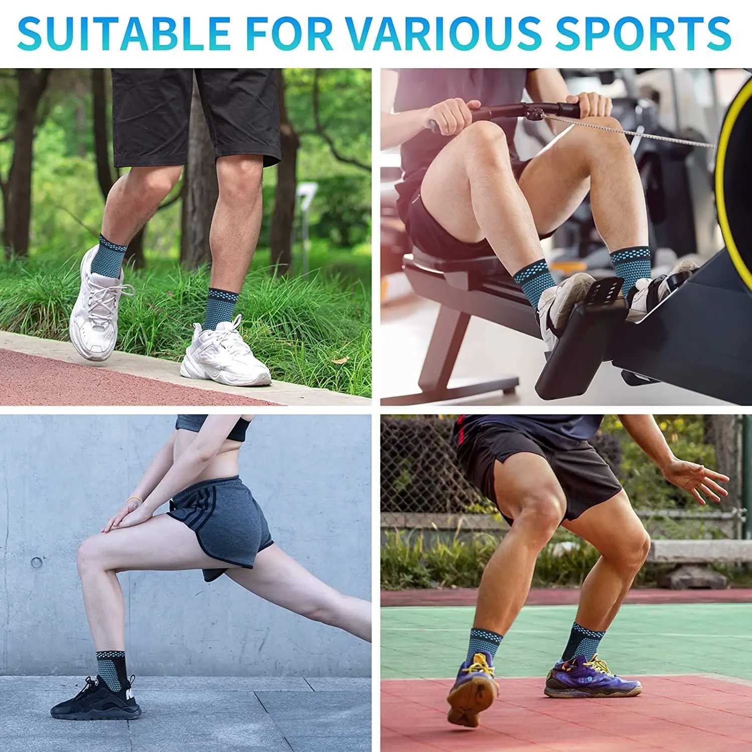 1Pair Sports Ankle support brace Compression Sleeve Plantar Fasciitis Sock for Achilles Tendonitis Joint Pain Swelling Heel Spur Y240913