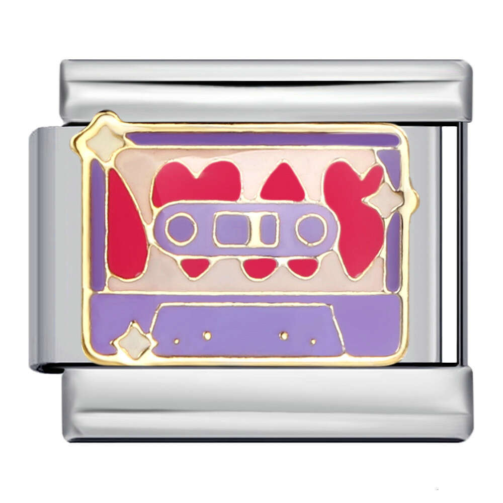 Sports Series Italian Modular Stainless Steel Elastic Splicing Bracelet Accessories Fit 9mm Bracelet Jewelry DIY Making Gifts