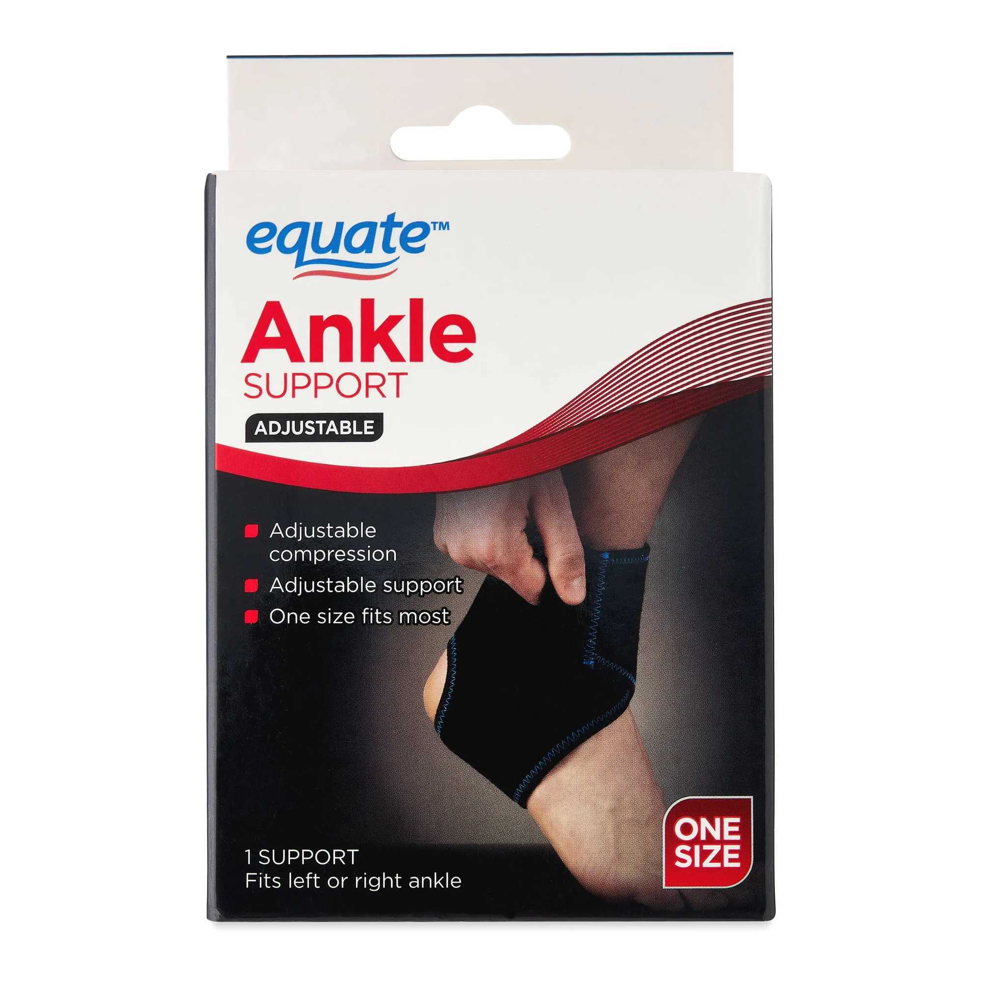 Adjustable Ankle Support Black One Size Right or Left Foot Reinforced Binding Easy To Clean Ankle Brace Y240913