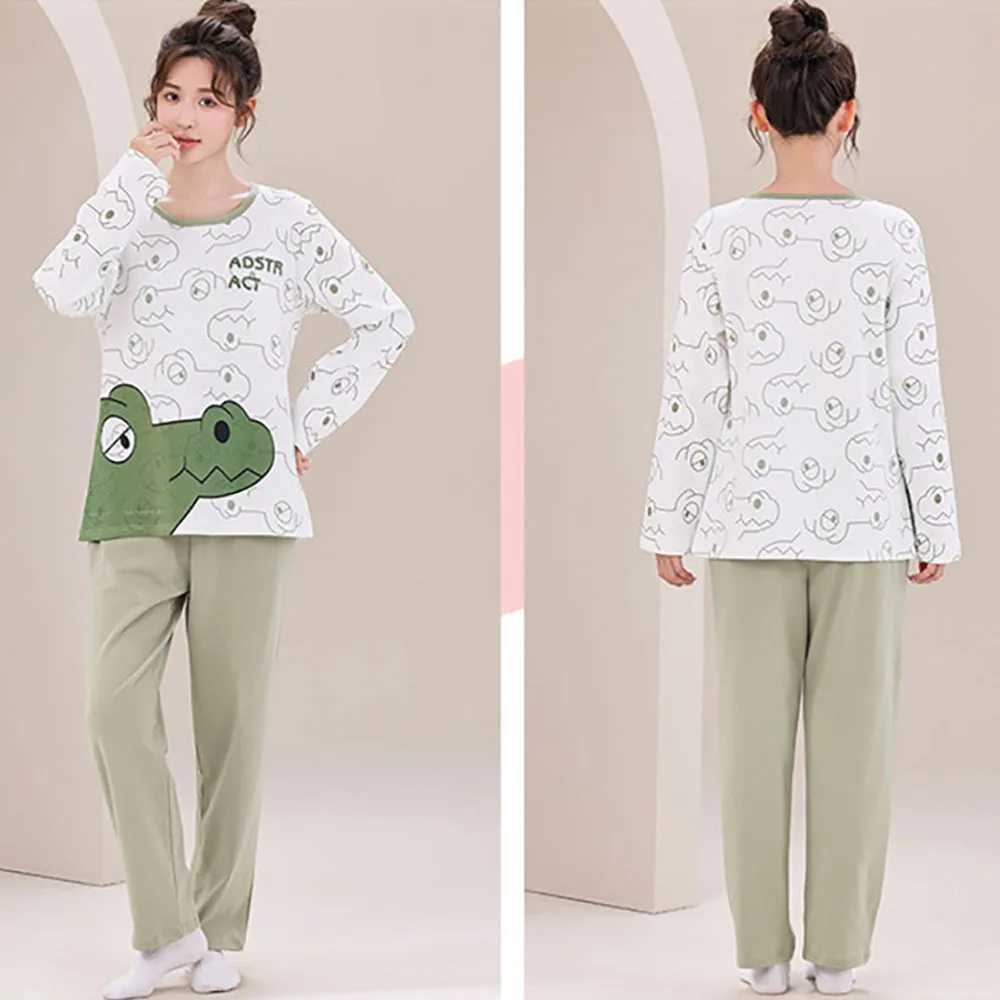 M-4XL Big Size Couple Sleepwear 100% Cotton Breathable Men Pajama Cartoon Womens Pajamas Set Spring Autumn 2024 Pijama Hombre Y240913