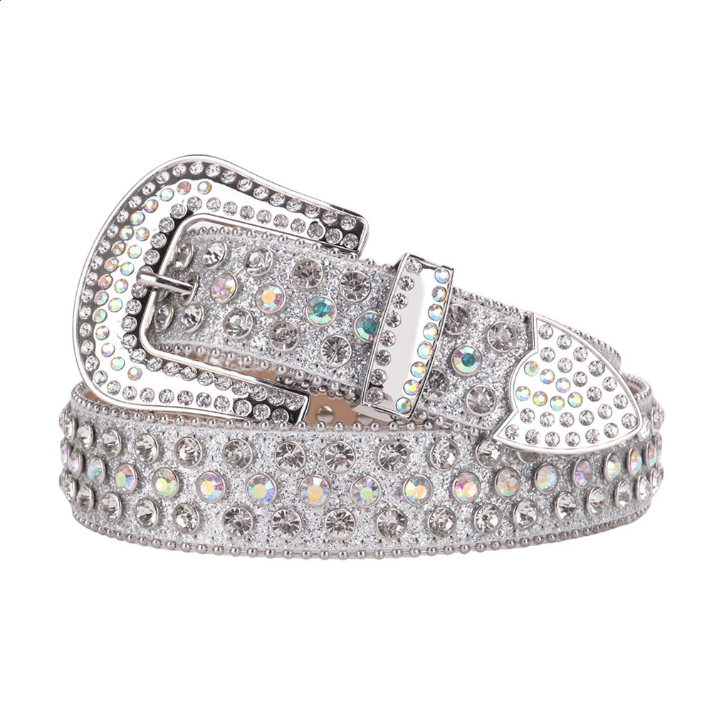 Sparkle Western Rhinestones Belt Handmade Studded For Men Women y2k Goth Style Crystal Diamond for Waistband Jeans Pants 240903