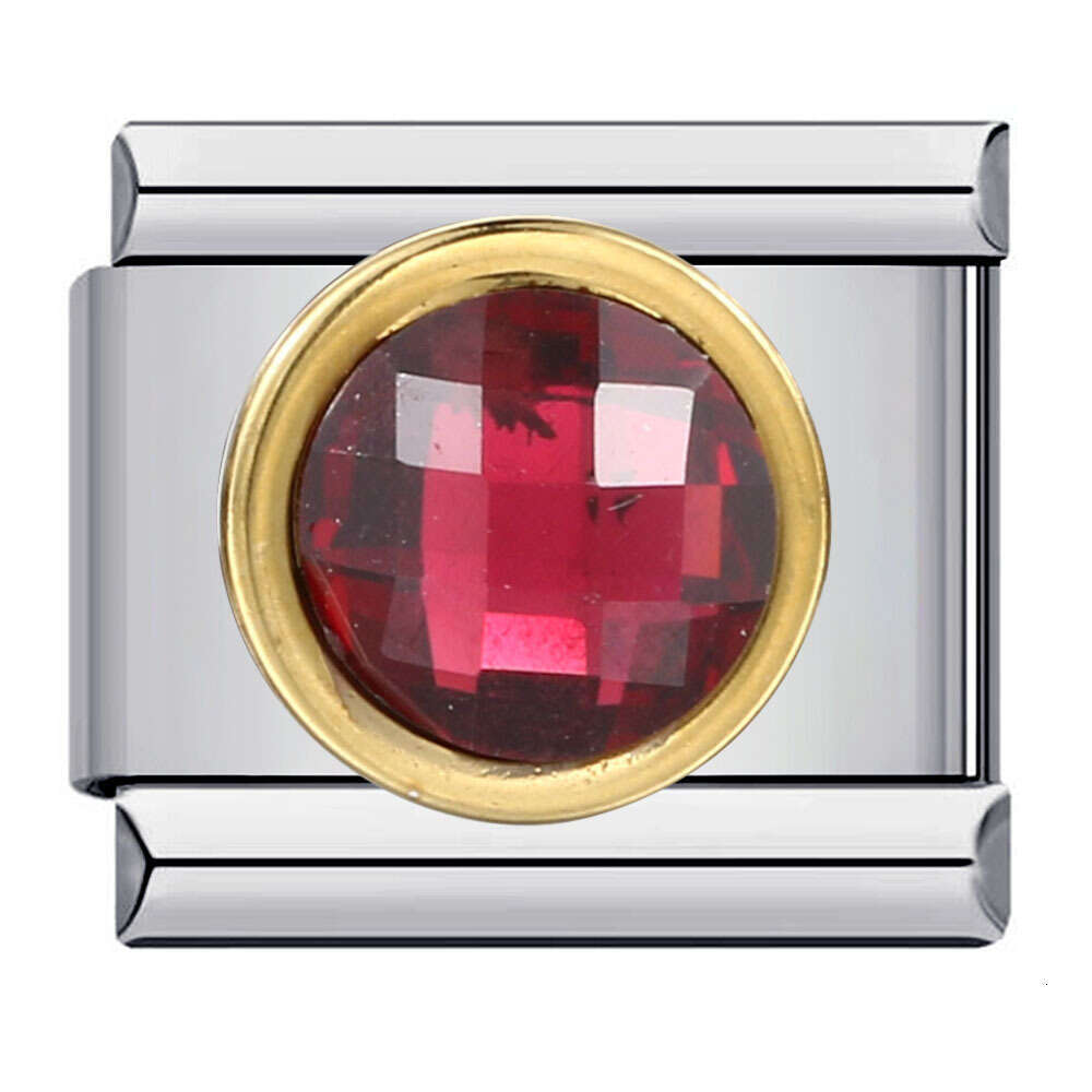 New Micro Inlaid Color Zircon Beads Bracelet Titanium Steel Gold Plated DIY Italian Charm Links Stainless Steel Fit 9mm Bracelet Jewelry DIY Making Gi