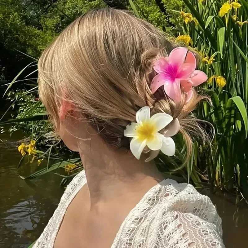 Bohemian Beach Vacation Lily Flower Hair Claw Sweet Hair Clip for Women Floral Claws Fashion Girl Accessories GiftX2409