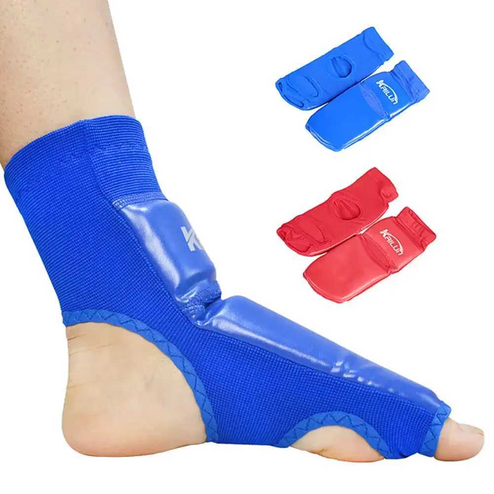 1 Pair PU Leather Sanda Instep Guard Adult Boxing Muay Thai Taekwondo Match Ankle Toe Guard Martial Arts Training Protective Y240913