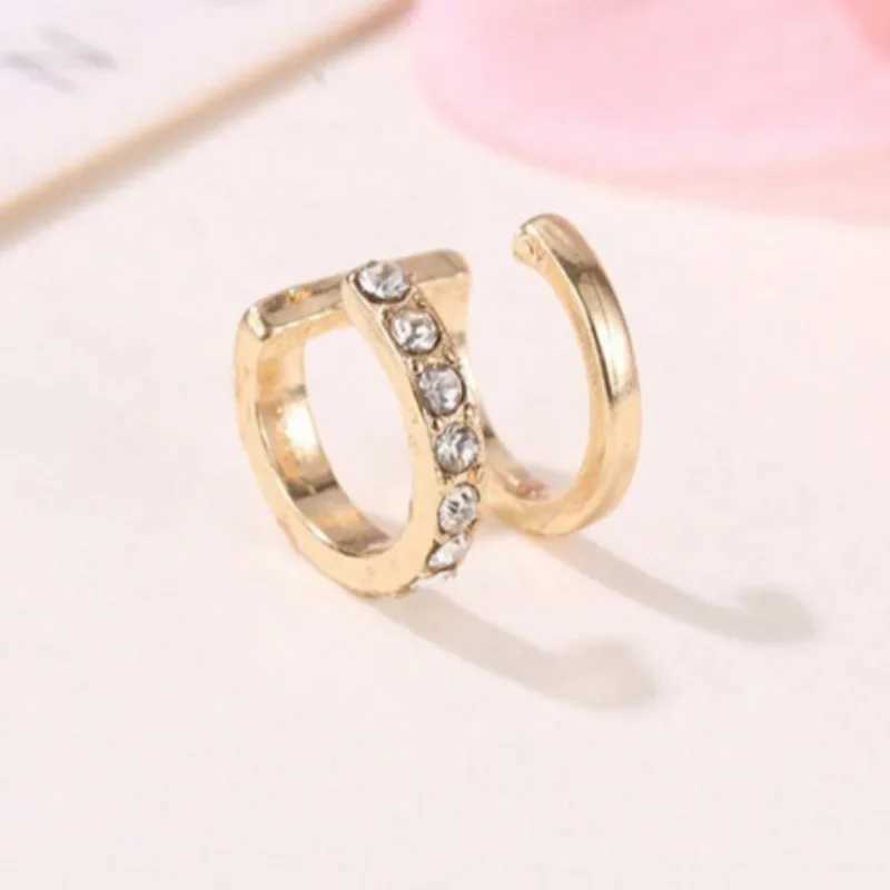 Double-Layered U-Shaped Ear Clip European And American Simple Diamond Ear Clip Suitable for womens non perforated earringsX240913