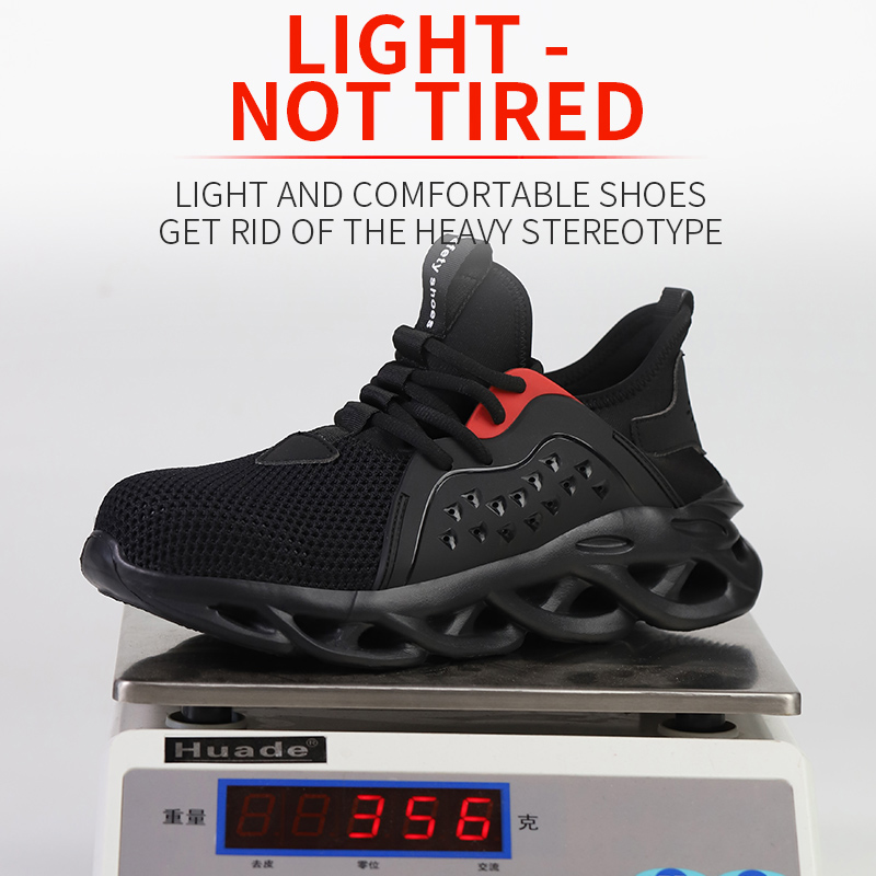 Work Safety Shoes For Men Summer Breathable Boots Working Steel Toe Anti-Smashing Construction Safety Work Sneakers Hot n89