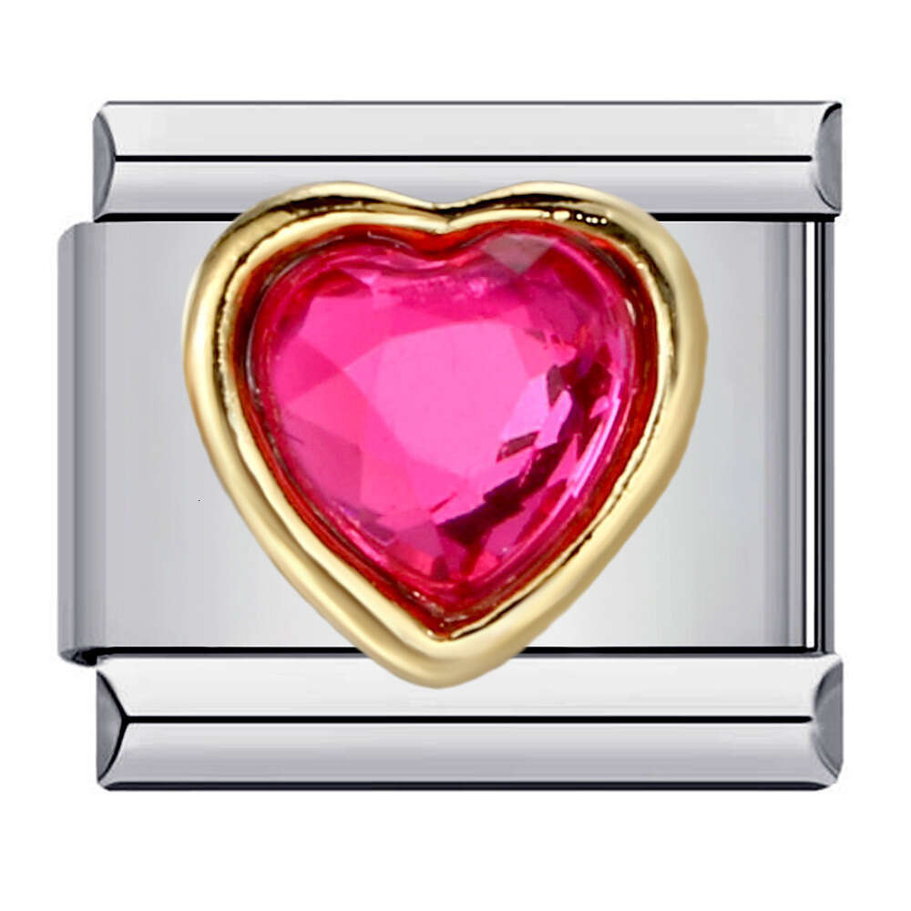 Hot Sell Love Series Titanium Steel Welding Enamel Cartoon DIY Bead Bracelet Italian Charm Links Fit 9Mm Bracelet Jewelry DIY Making Gifts