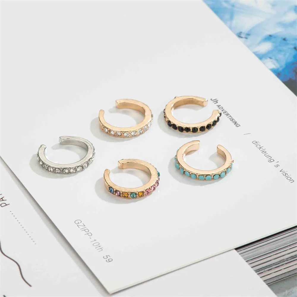 SUMENG New Fashion Clip On Earrings Crystal Ear Cuff Non Pierced Nose Ring For Women Punk Rock Earcuff Jewelry GiftsX240913
