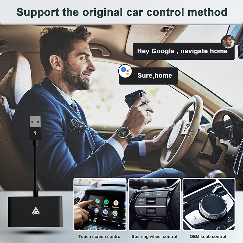Car Wireless CarPlay Adapter, Wireless Android Auto Adapter, Plug & Play Converts Wired CarPlay to Wireless CarPlay Fit for Cars