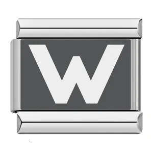 Laser engraved 26 English letters module stainless steel bracelet Italian Bracelet Italian Charm Bracelet Fit 9mm Bracelet Jewelry DIY Making Gifts