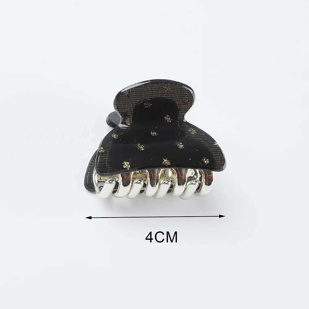 4PCS/Set 4CM Acrylic Flower Hair Claw Clip Women Girls Shinny Hairpin Barrette Small Hair Crab Clamps Hairgrip Hair AccessoriesX240912