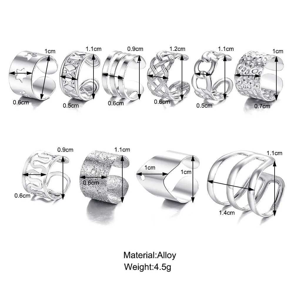 10pc Stainelss Steel Clip On Ear Cuff Earrings Fake Cartilage Earrings Lot Non Piercing Clip On Earrings Set Earrings for WomenX240913