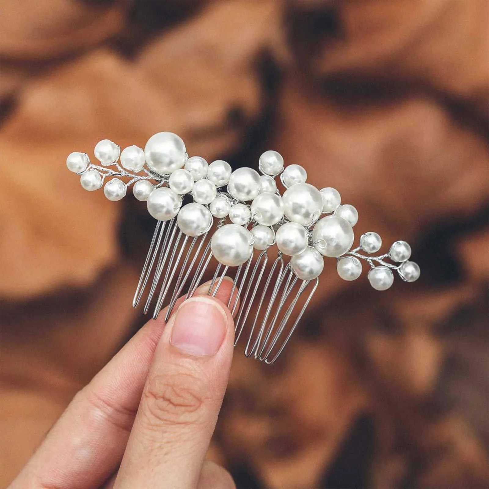 Freshwater Pearls Hair Combs Wedding Bridal Jewelry Hair Accessories Hair Clip Silver Color Headpiece Pearl Comb for Women JewelX240913