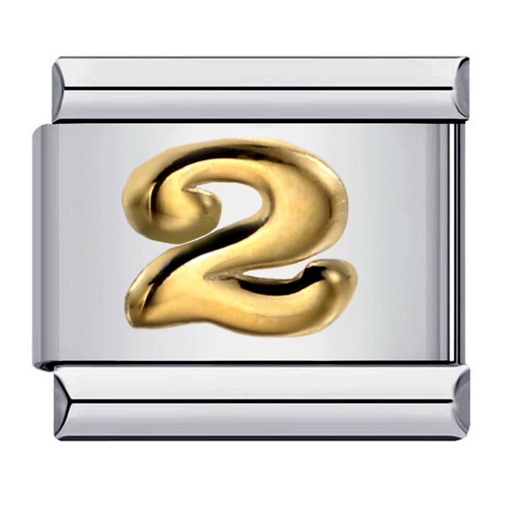 New Titanium Steel Concave Convex Arabic Numerals DIY Bead Bracelet Bead Italian Charm Links Fit 9Mm Bracelet Jewelry DIY Making Gifts