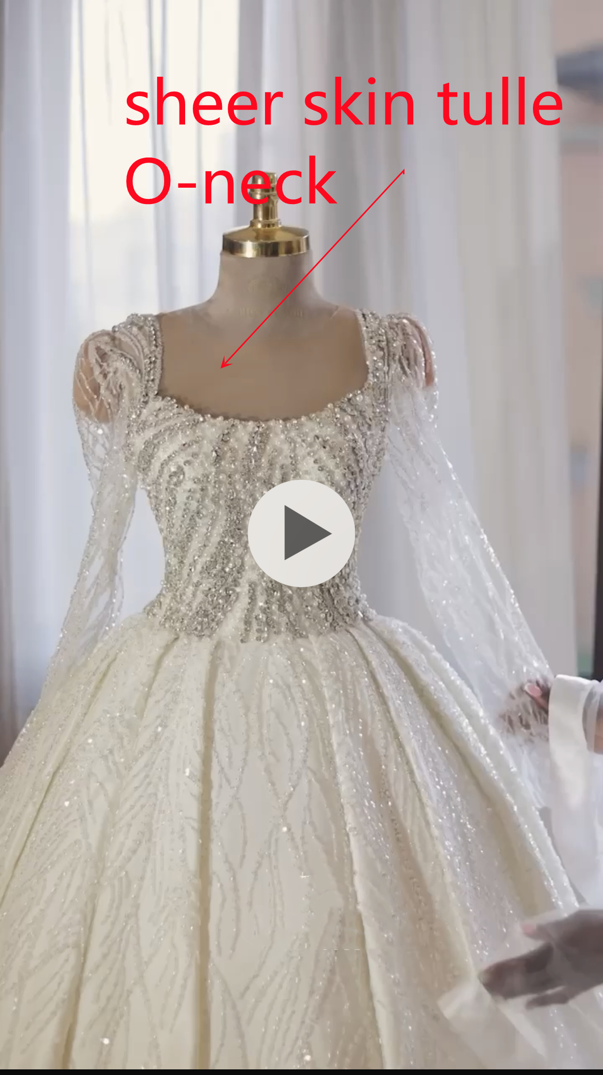 Rhinestones Beaded Luxurious Ball Gown Wedding Dresses Long Sleeves Cathedral Length Glitter Crystals Sequins Wedding Gown Arabic Dubai Bride Dress 20