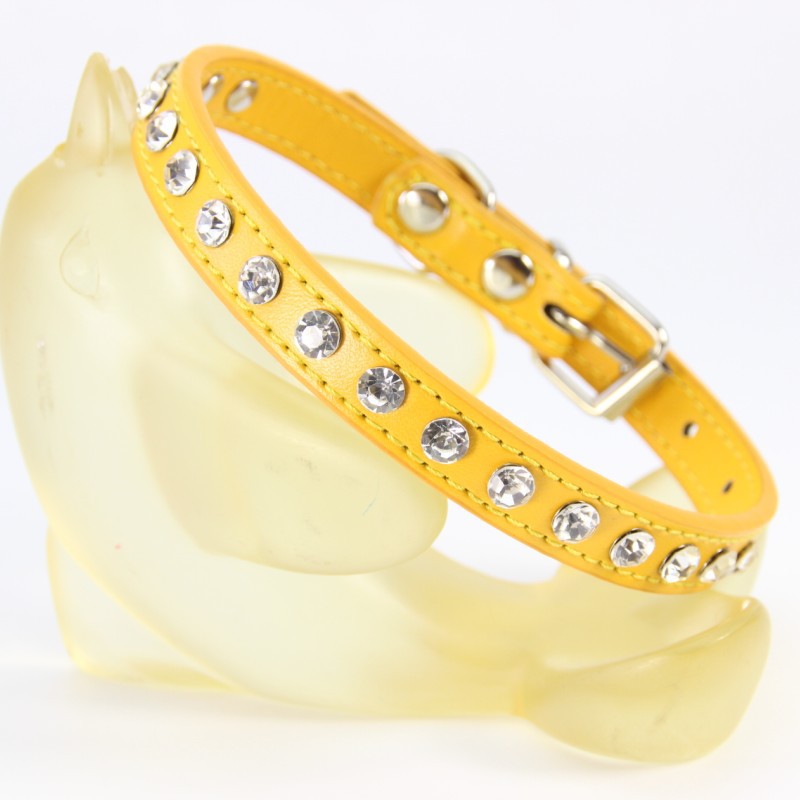 Rhinestone pet collar dog neck PU leather dog leash Rhinestone neck neck