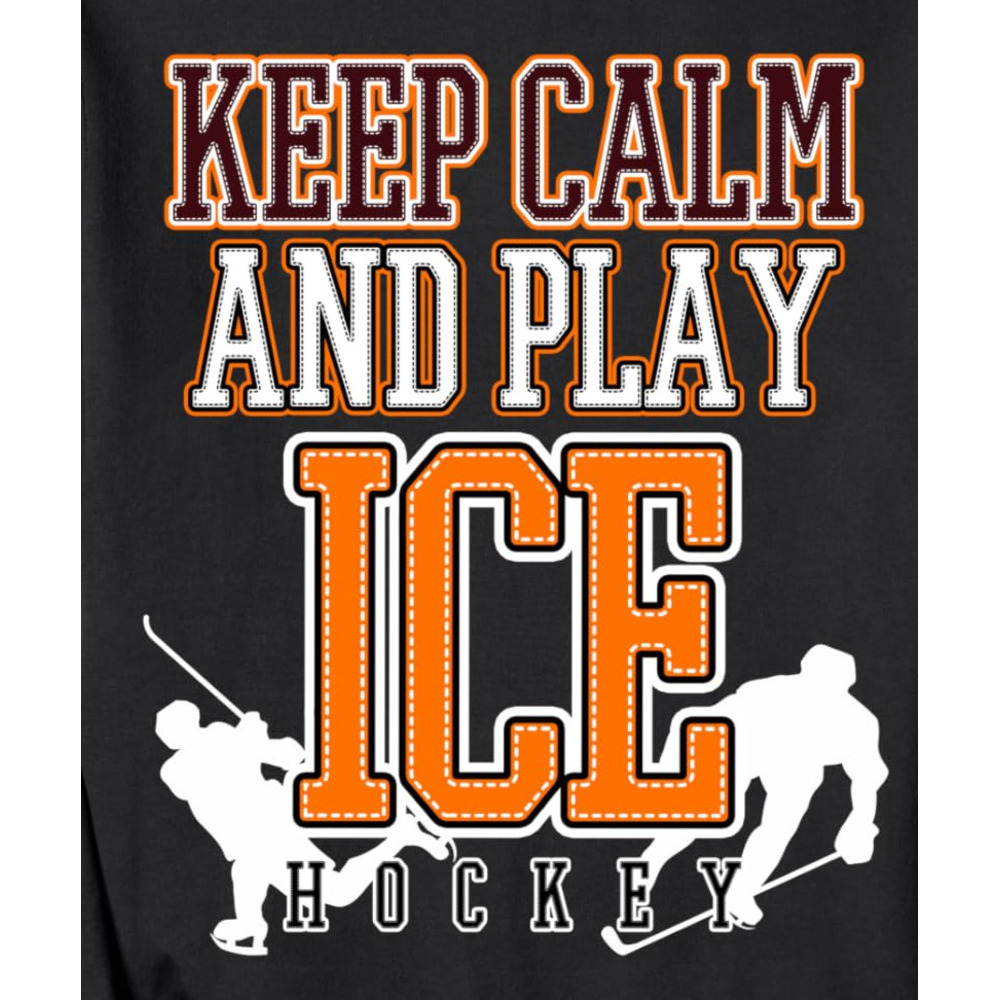Long Sleeve Shirts for Men sweatshirt Keep calm play Ice Hockey Funny Gift, Ice Sports Sweatshirt Tee Streetwear Casual tops clothes