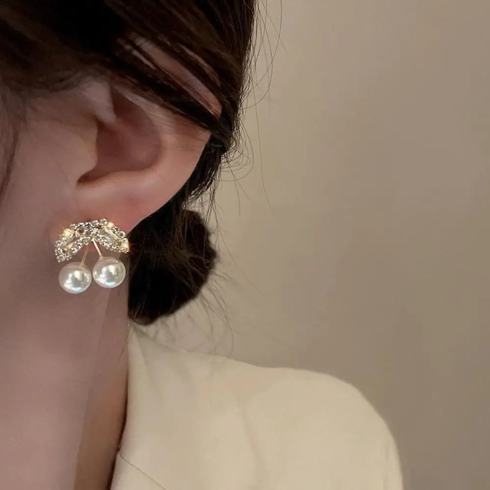 Red Cherry Stud Earring Jewelry Sweet Lovely Dangle Earrings Small Fresh Apples Drop 240906