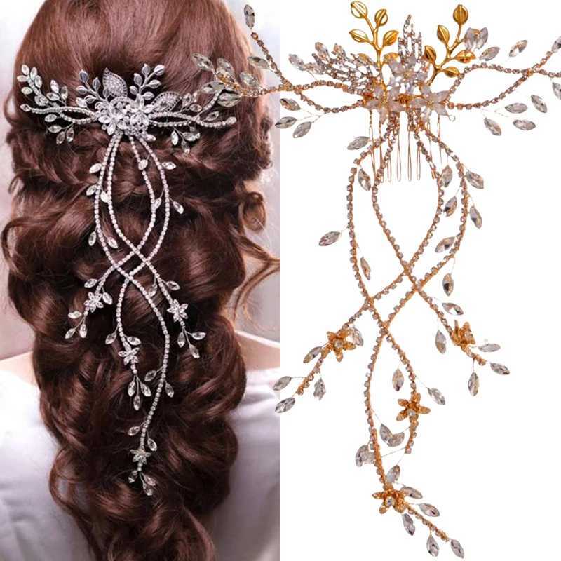 Fashion Wedding Hair Accessories Crystal Pearl Hair Comb Wedding Bridal Hair Ornaments Hair Jewelry Bride Headdress HeadbandsX240913