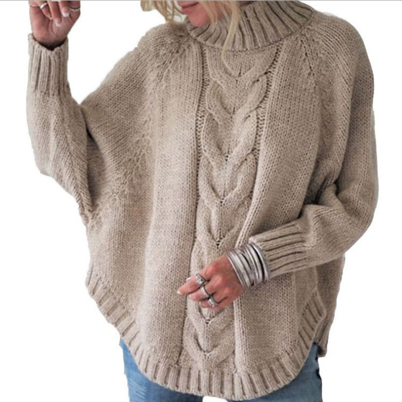 Autumn and Winter New Large Loose Bat Sleeve Head Women's Knitted Sweater