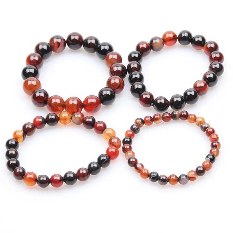 Natural stone bead dreamy striped agate charm bracelet for fashionable round lace Canelian bracelet womens yoga wristband gift W240913