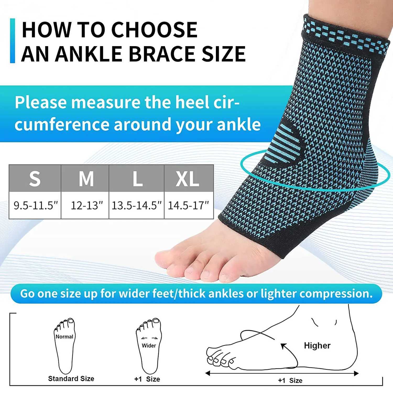 1Pair Sports Ankle support brace Compression Sleeve Plantar Fasciitis Sock for Achilles Tendonitis Joint Pain Swelling Heel Spur Y240913